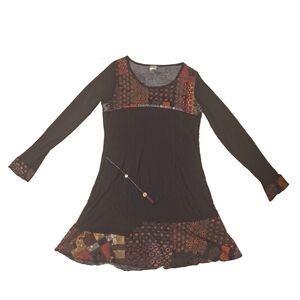 Bohemian Patchwork Mini Dress
